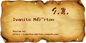 Ivanits Márton névjegykártya