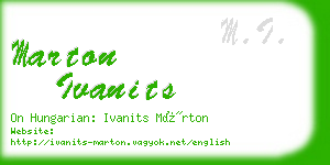 marton ivanits business card